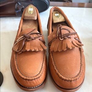 Orvis Men's Brown Leather Loafers with Tassels